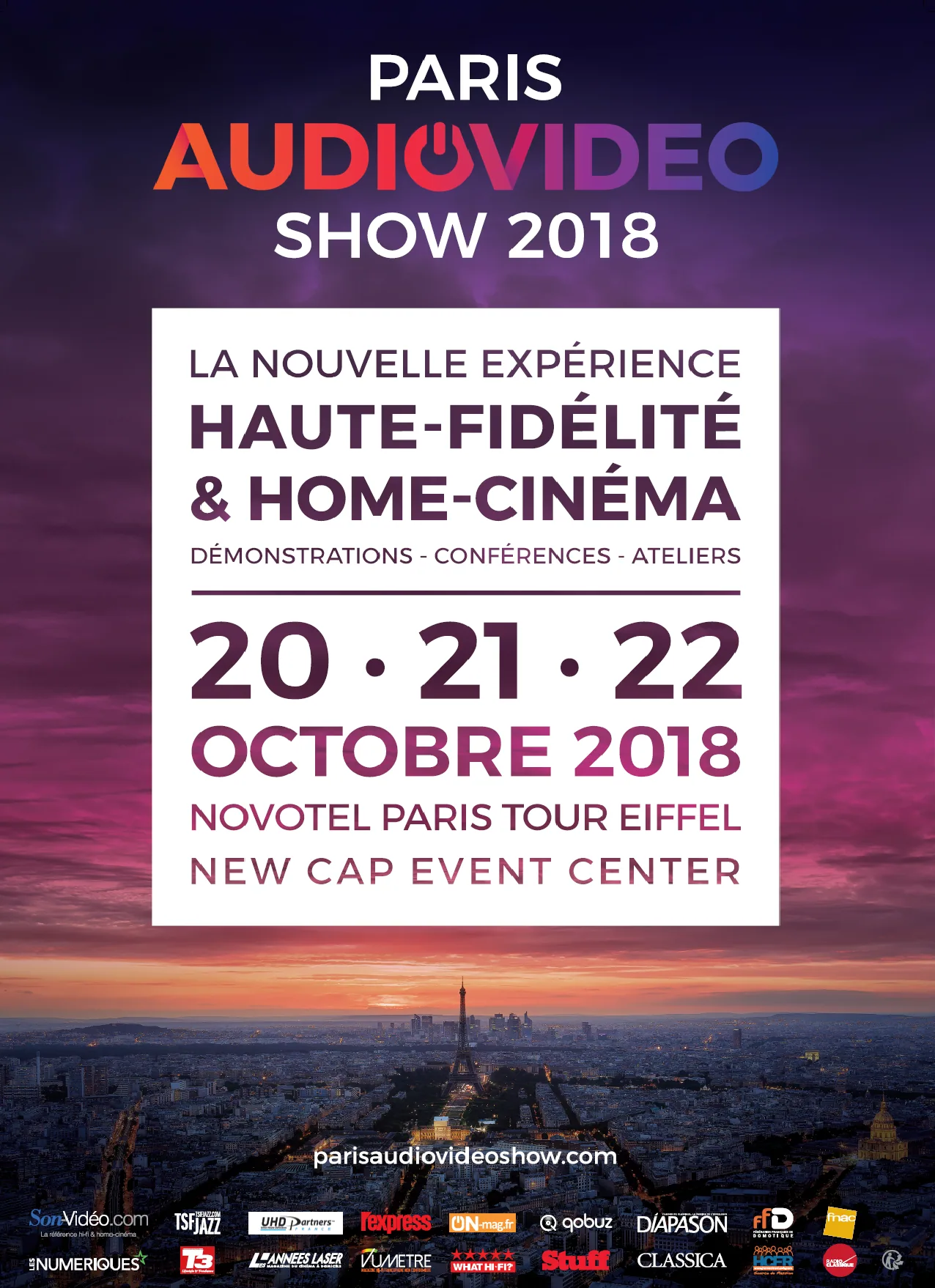 Affiche officielle du Paris Audio Video Show 2018